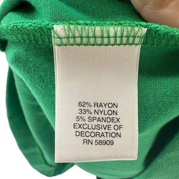 Gianni Bini Dress S Solid Green Sleeveless Box Pleated Knee Length Round Neck - Picture 6 of 6